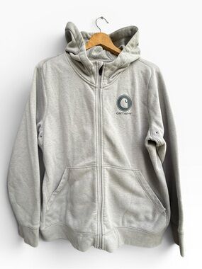 Carhartt Force Slightly Fitted Grey Heather Full Zip Sweatshirt Hoodie XXL